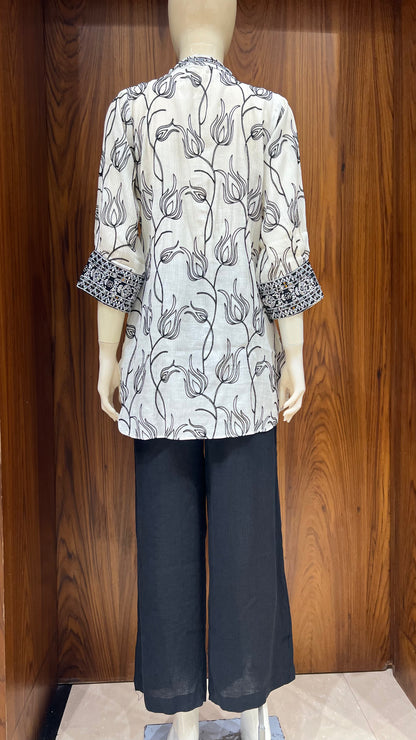 "Graphic Tulip" - Monochrome Printed Co-ord Set