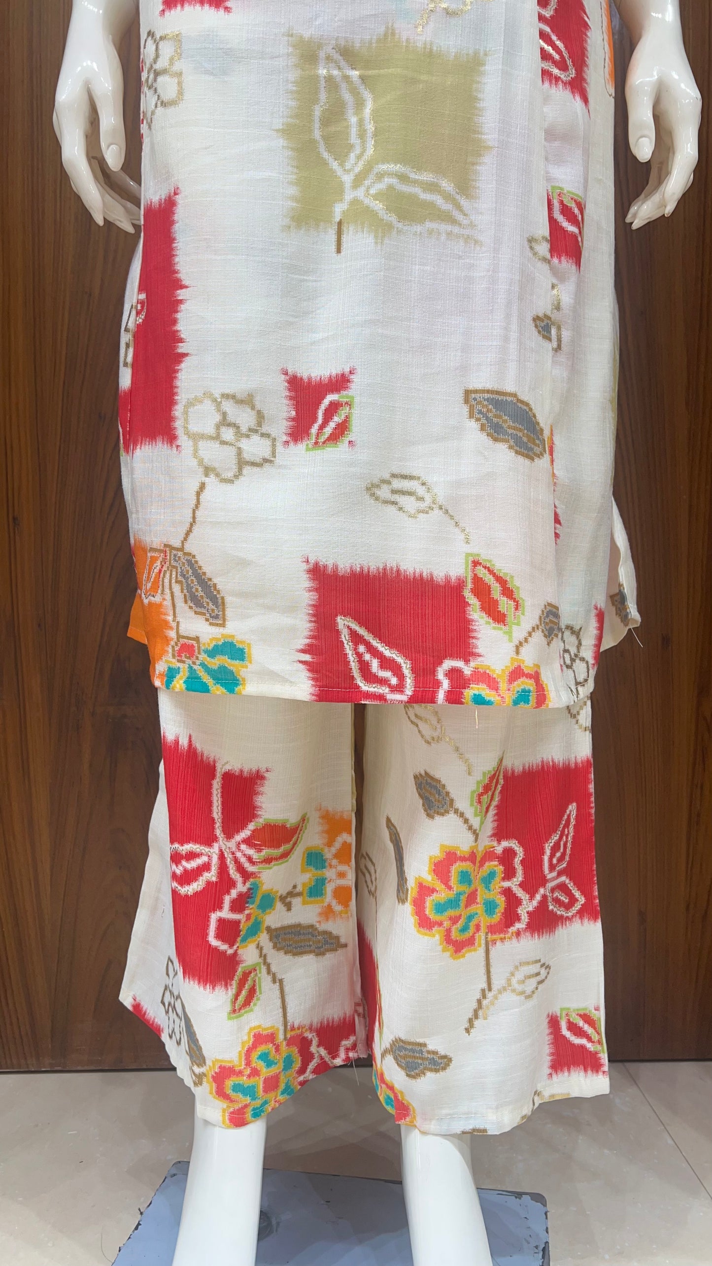 "Rangoli Hues" - Bandhani Print & Mirror Work two piece suits