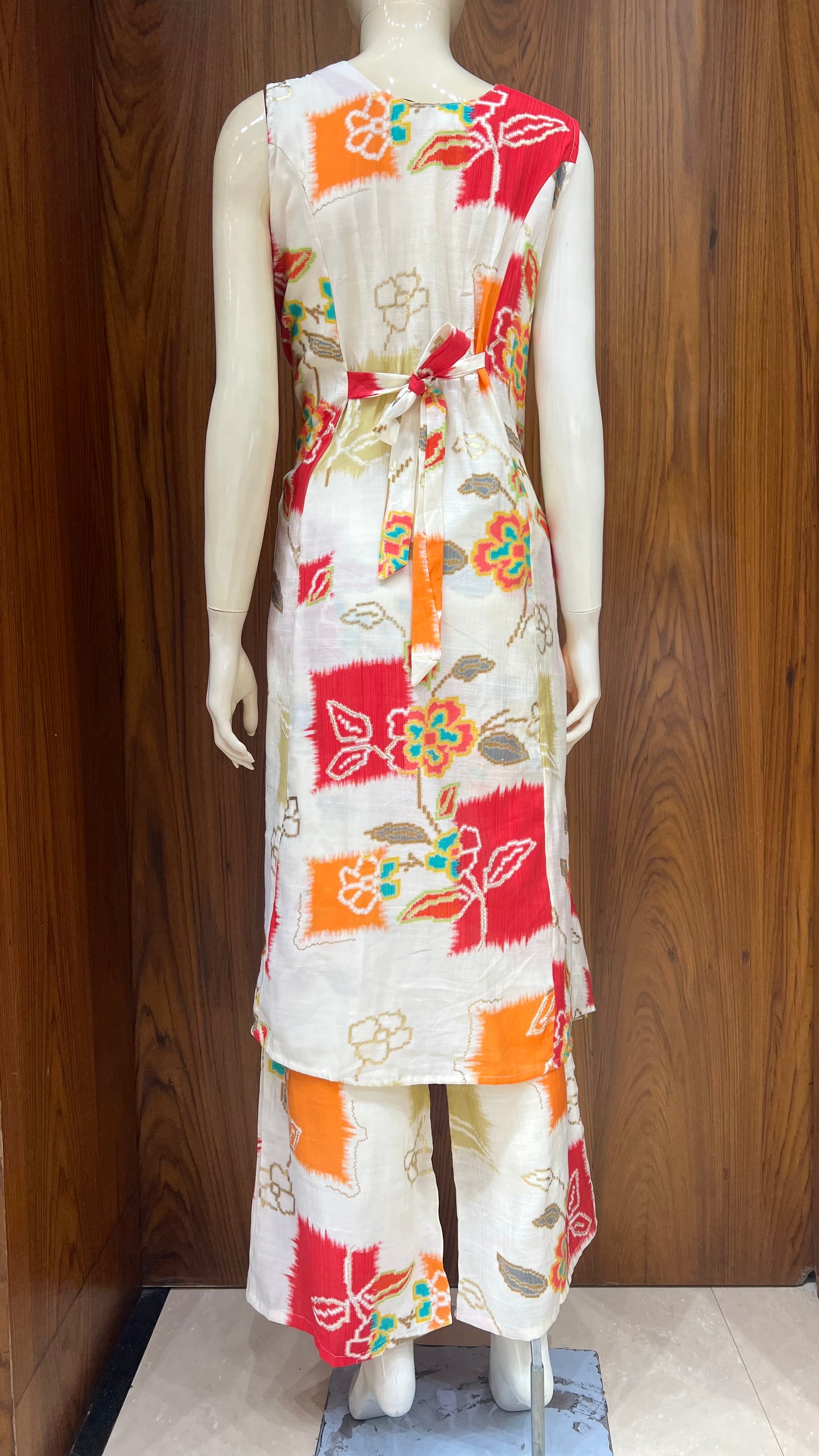 "Rangoli Hues" - Bandhani Print & Mirror Work two piece suits