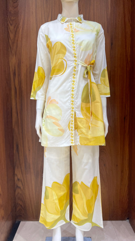 "Sunshine Tulip" - Abstract Floral Print Co-ord Set